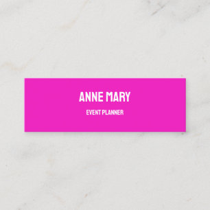 Budget Pink Bright Colorful Wedding Event Planner Mini Business Card