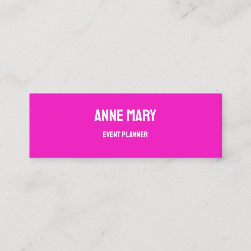 Budget Pink Bright Colorful Wedding Event Planner Mini Business Card