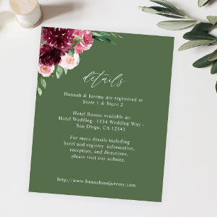 Budget Pink & Burgundy Floral 7 Details  - Green Flyer