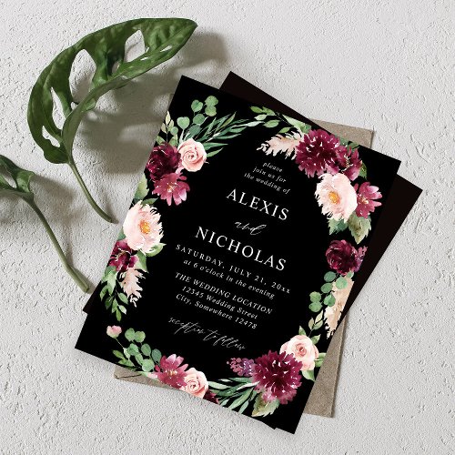 Budget Pink  Burgundy Floral 7 Wedding _ Black