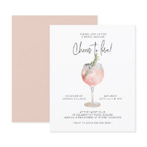 Budget Pink Cheers to Love Bridal Shower Invite