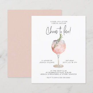 Budget Pink Cheers to Love Bridal Shower Invite