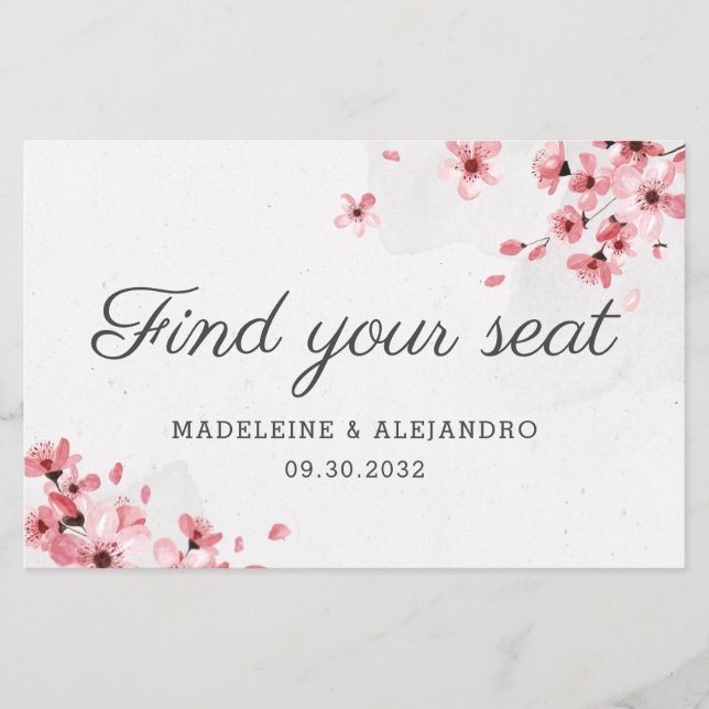 Budget pink cherry blossom find your seat (Front)