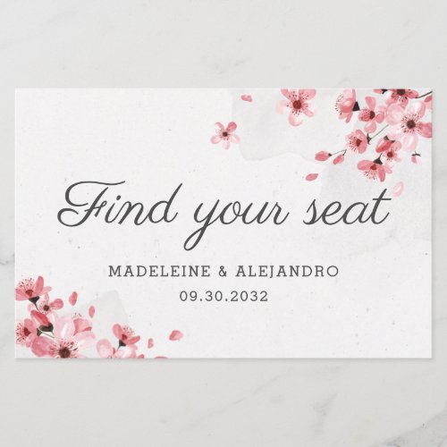 Budget pink cherry blossom find your seat