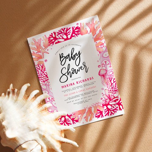 Budget Pink Coral  Jellyfish Nautical Baby Shower