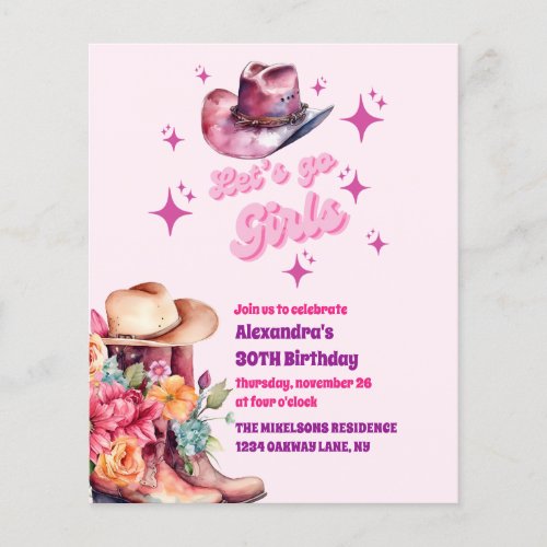 Budget Pink Cowgirl Lets Go Girls Birthday