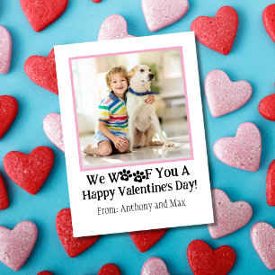 Budget Pink Dog Photo Classroom Valentine's Day Note Card