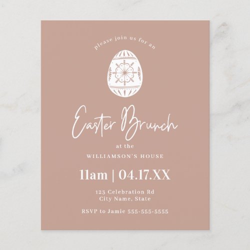 Budget Pink Egg Easter Brunch Invitation