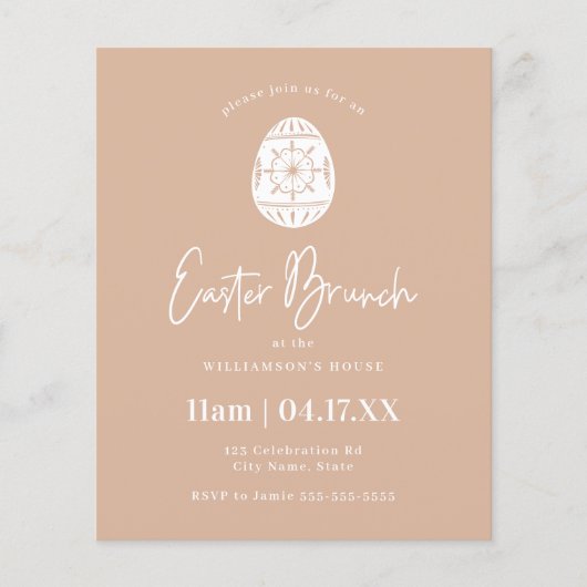 Budget Pink Egg Easter Brunch Invitation (Front)