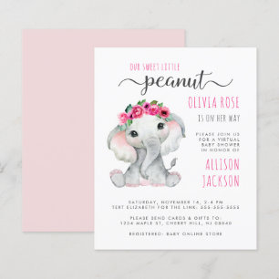 Budget Pink Elephant Baby Girl Virtual Shower