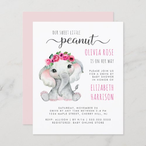 Budget Pink Elephant Drive By Baby Girl Shower