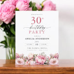 Budget Pink Floral 30th Birthday Invitation<br><div class="desc">Celebrate in style with a garden floral calligraphy 30th birthday invitation, perfect for a milestone event. Featuring vibrant floral designs and elegant calligraphy, this invitation sets a whimsical yet sophisticated tone for your celebration. The lush garden theme blends natural beauty with graceful typography, creating a timeless and inviting look. Ideal...</div>