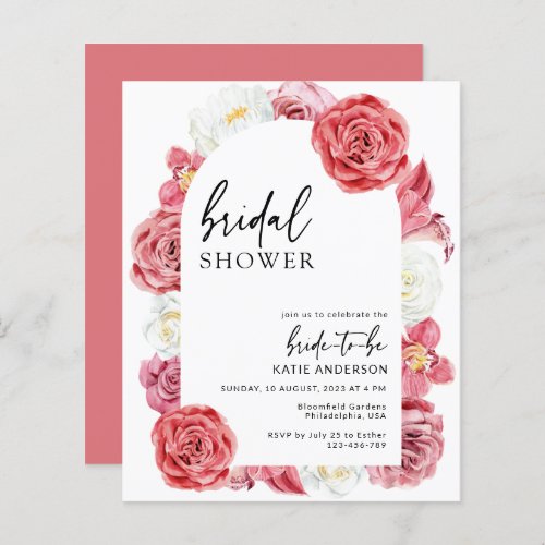 Budget Pink Floral Arch Bridal Shower