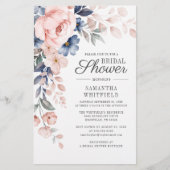 Budget Pink Floral Bridal Shower Invitation Stationery (Front)