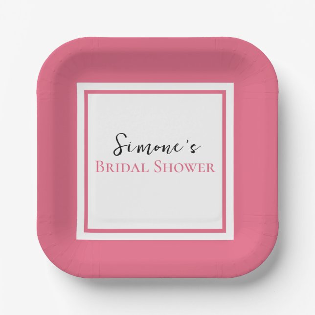 budget Pink Floral Bridgerton Tea, Bridal Shower Paper Plates (Front)
