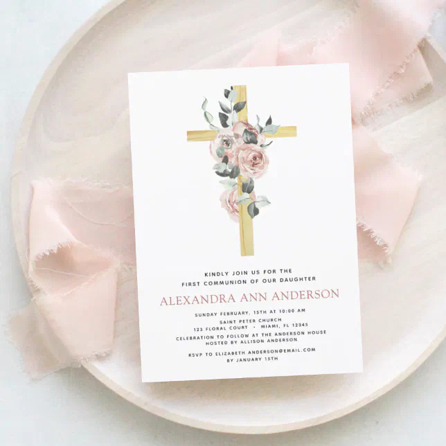 Budget Pink Floral First Holy Communion 