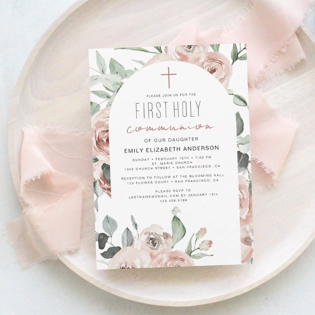 Budget Pink Floral First Holy Communion (Creator Uploaded)