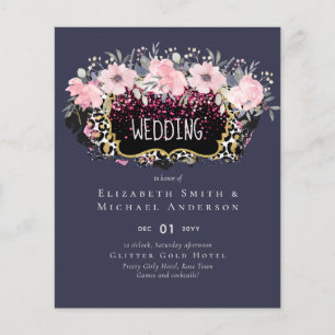 Budget Pink Floral Modern Girly Bridal Shower