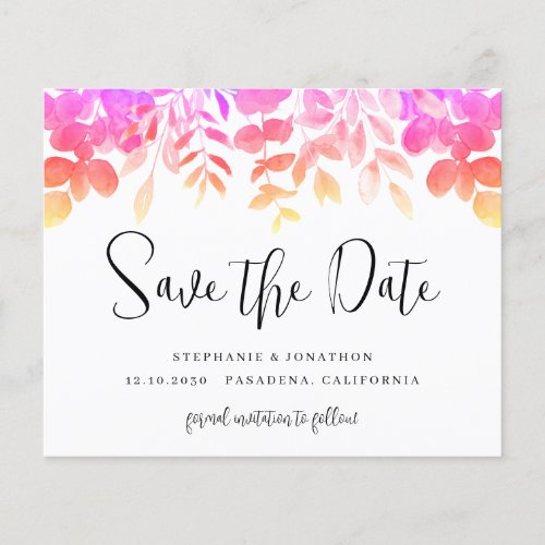 Budget Pink Floral Save The Date 