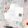 Budget Pink Florals QR Code Wedding Invitation