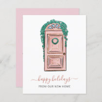 Budget Pink Front Door Weve Moved Holiday Card
