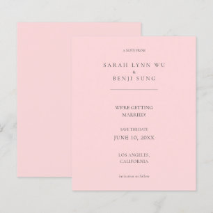Budget Pink G Minimalist Mod 2V2 Save the Date