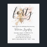 Budget Pink & Gold Forty 40th Birthday Invitation Flyer<br><div class="desc">Budget Pink & Gold Forty 40th Birthday Invitation Flyer</div>