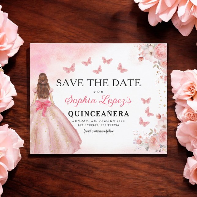 Budget Pink Gold Princess Birthday Quinceanera Flyer (Creator Uploaded)