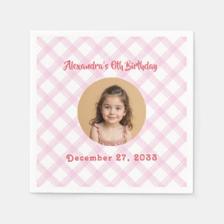 Budget Pink Kids Photo, Kids Birthday Party Napkins