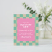 Budget Pink Mint Checkerboard Graduation Party (Standing Front)