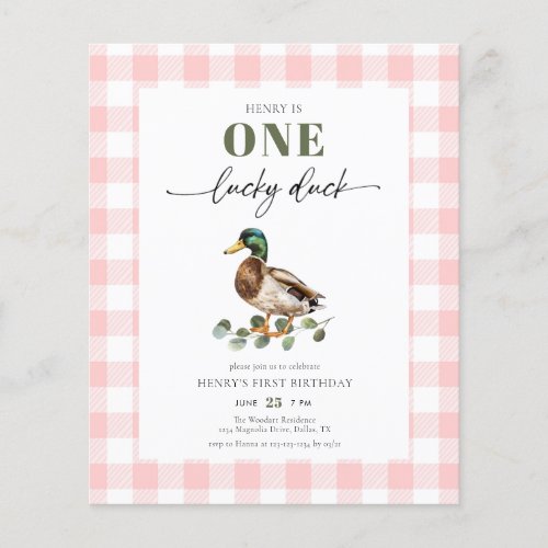 Budget Pink One Lucky Duck Girl 1st Birthday