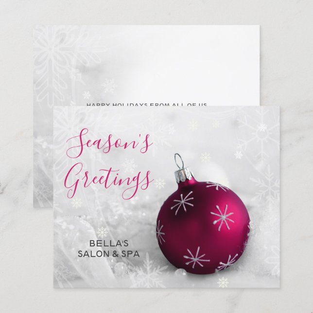 Budget Pink Ornament Company Holiday Card (Front/Back)