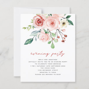 BUDGET Pink Peach Florals QR Evening Party