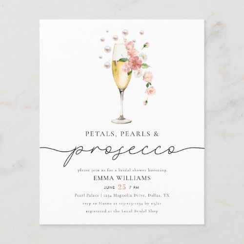 BUDGET Pink Petals Pearls  Prosecco Bridal Shower