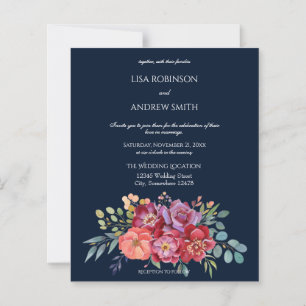 Budget Pink & Plum Tropical Floral Navy 2 Wedding