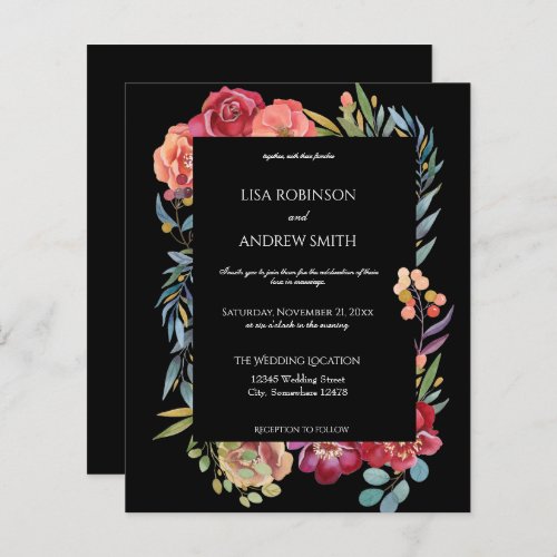 Budget Pink  Plum Tropical Floral V1 Wedding