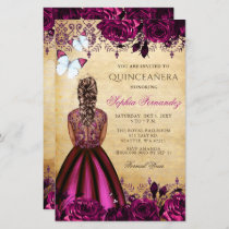 Budget Pink Princess Quinceañera Invitation