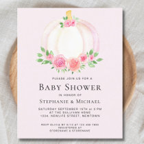 Budget Pink Pumpkin Couples Baby Shower Invitation