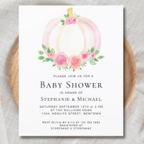 Budget Pink Pumpkin Couples Baby Shower Invitation