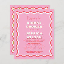 Budget  Pink Red Photo Bridal Shower Invitation