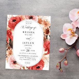 Budget Pink & Red Pink Floral Wedding Flyer