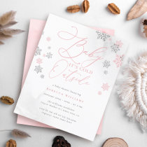 Budget Pink & Silver Snowflake Winter Baby Shower