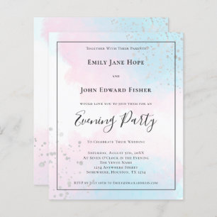 Budget Pink Teal Watercolor Silver Wedding Evening