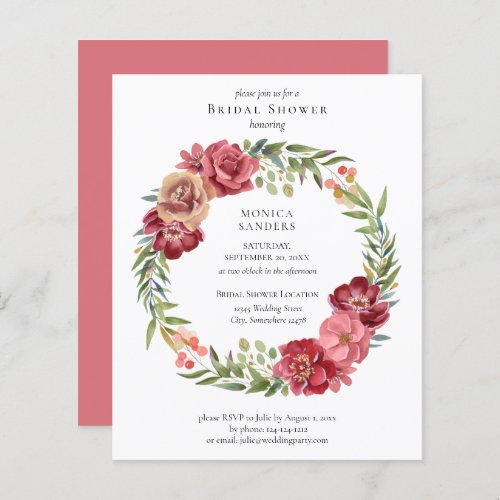 Budget Pink Tropical Floral Bridal Shower