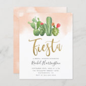 Budget Pink Watercolor Cactus Fiesta Bridal Shower (Front/Back)