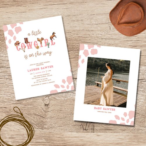 Budget Pink Western Cowgirl Baby Shower Invitation Flyer