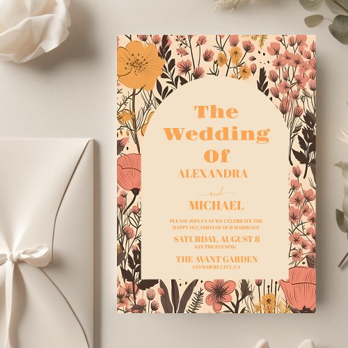 Budget Pink Yellow Orange Wildflowers Wedding