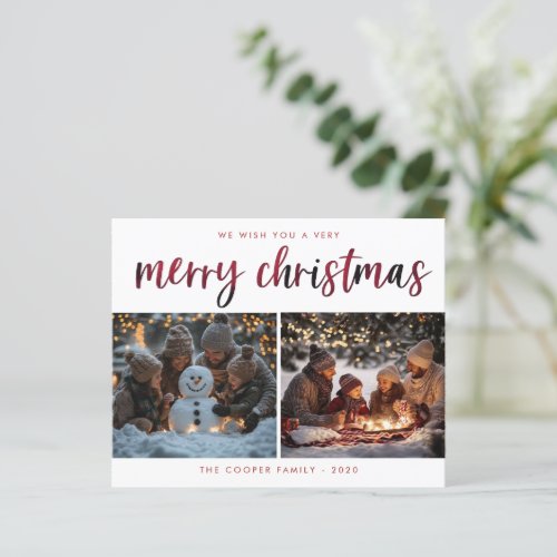BUDGET Plaid Holiday Photo Card | Modern Christmas