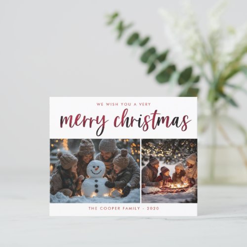 BUDGET Plaid Holiday Photo Card | Modern Christmas