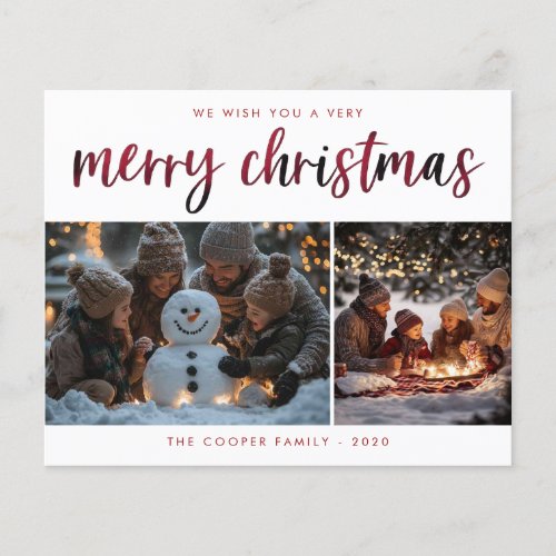 BUDGET Plaid Holiday Photo Card | Modern Christmas Flyer